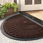 Rubber Anti-Slip Doormat for Home & Bathroom Entrance Brown Semi Circle Mat (40x60 cm) Image 2