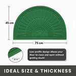 Rubber Anti-Slip Doormat for Home & Bathroom Entrance Green Semi Circle Mat (45x75 cm) Image 2