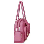 Handbag For Women And Girls Stylish Pink PU Leather Bag Image 3