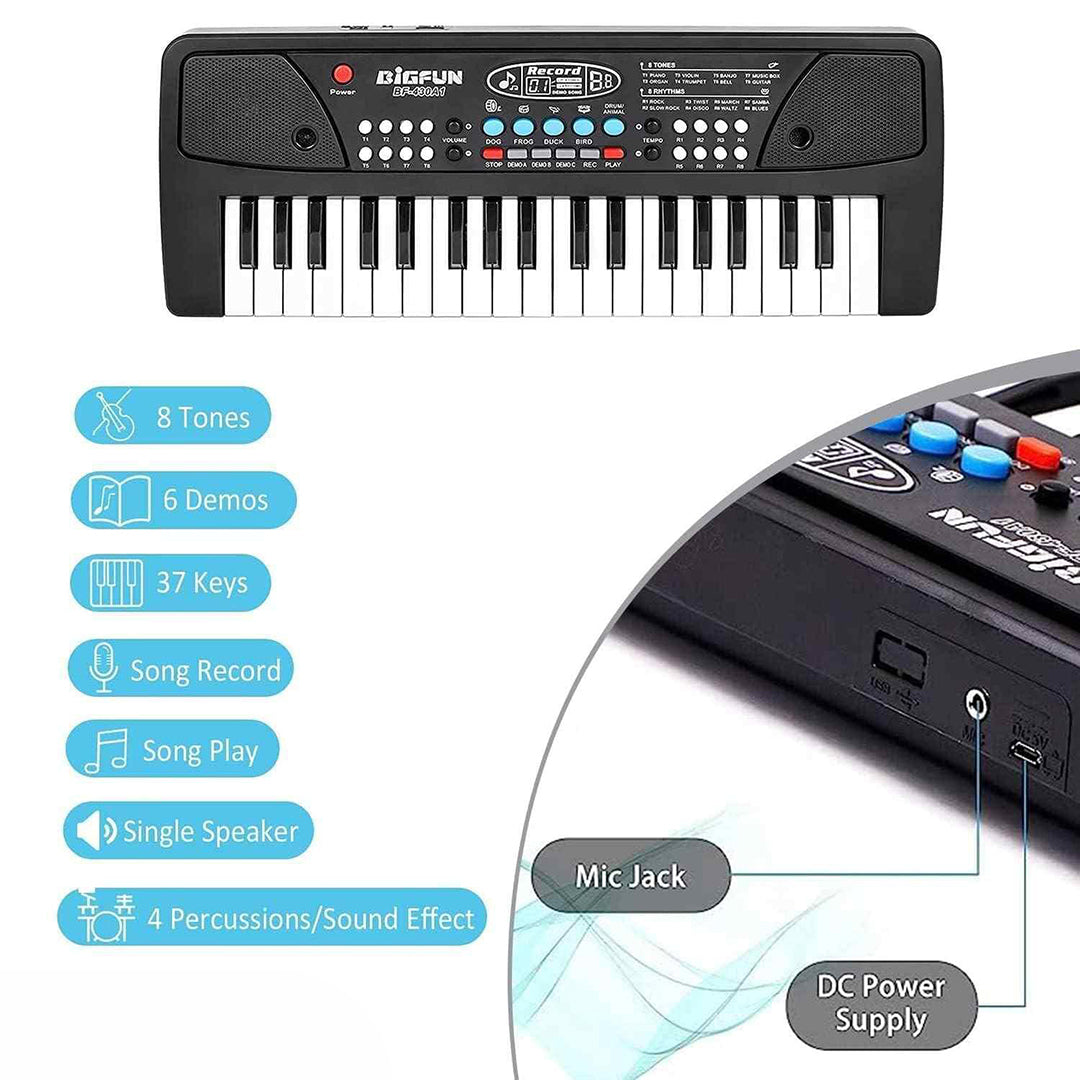 Piano Keyboard With 37 Keys Piano For Kids Educational Musical Toy And Electronic Piano With Microphone Black Color Girls Boys Gift Image 3