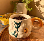 Ceramic Daisy Bloom 3D Mug Handcrafted Ceramic Masterpiece Premium Quality Materials Daisy Print Teacoffee Mug Teacoffee Daisy Cup Microwave Safe Handpainted And Handcrafted Mug Image 1