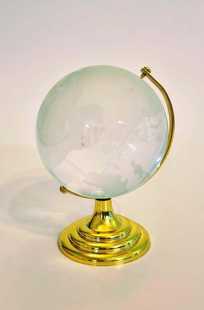 Feng Shui 40Mm Crystal Globe For Career Success Financial Luck Business Growth Vastu Remedy Tabledesk Decor For Office And Home Image 4