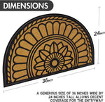 Rubber Anti-Slip Doormat for Home & Bathroom Entrance Golden Semi Circle Mat (45x70 cm) Image 3