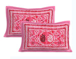 Cotton (90x100 Inch) Double Size Bedsheet With 2 Pillow Cover in Pink Color Image 3