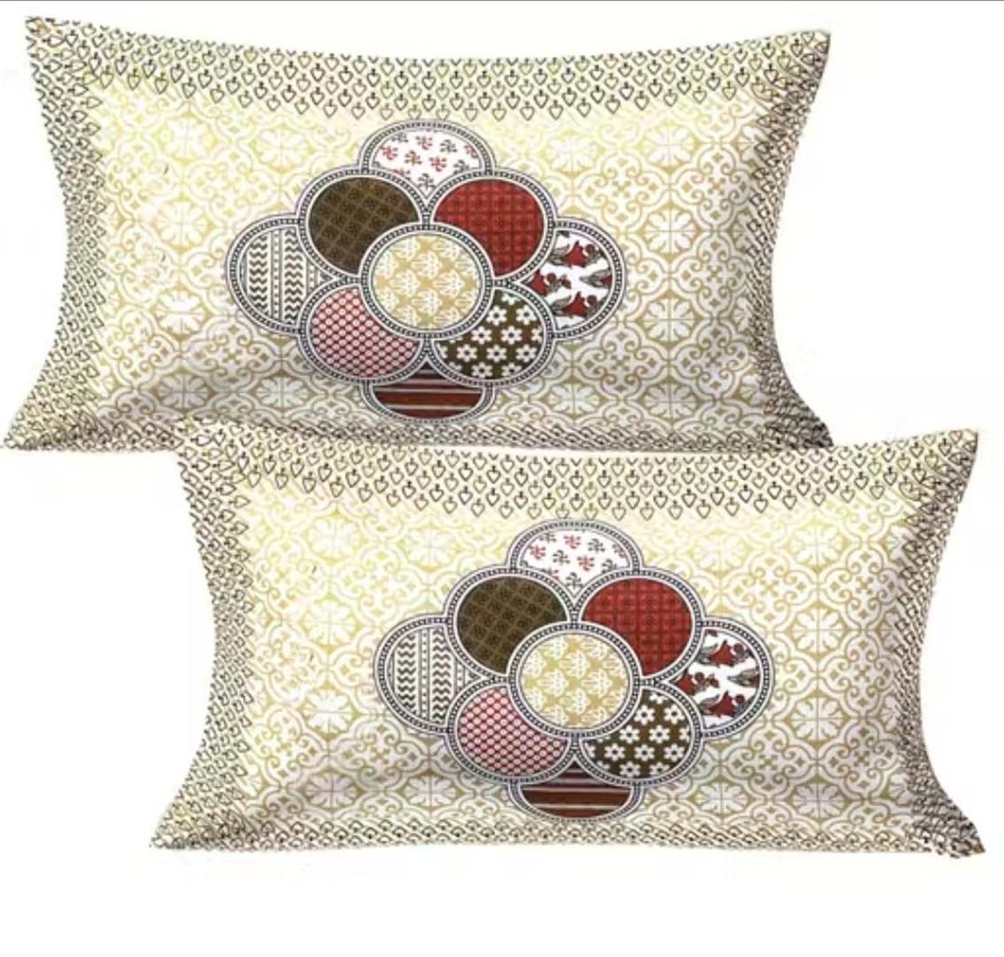 Cotton (90x100 Inch) Double Size Bedsheet With 2 Pillow Cover in Multicolor Image 3
