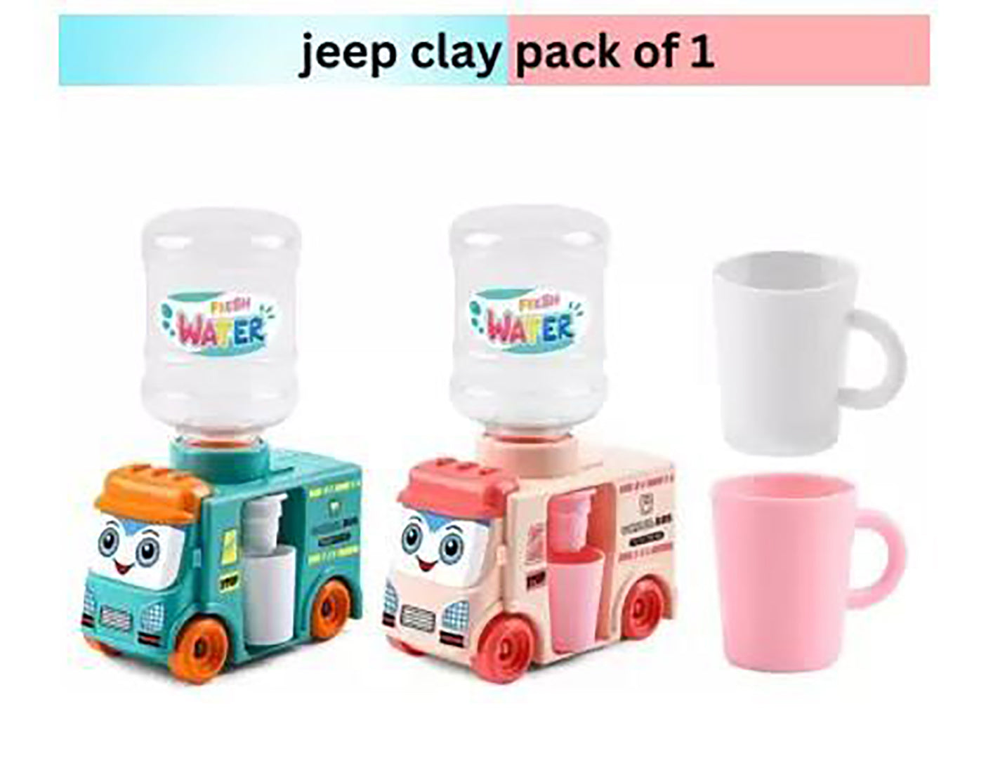 Toy School Bus With Water Dispensar And Clay For Kidsmini Toy Bus For Kids 10 Pcs Clay For Art And Craft For Kids Image 3