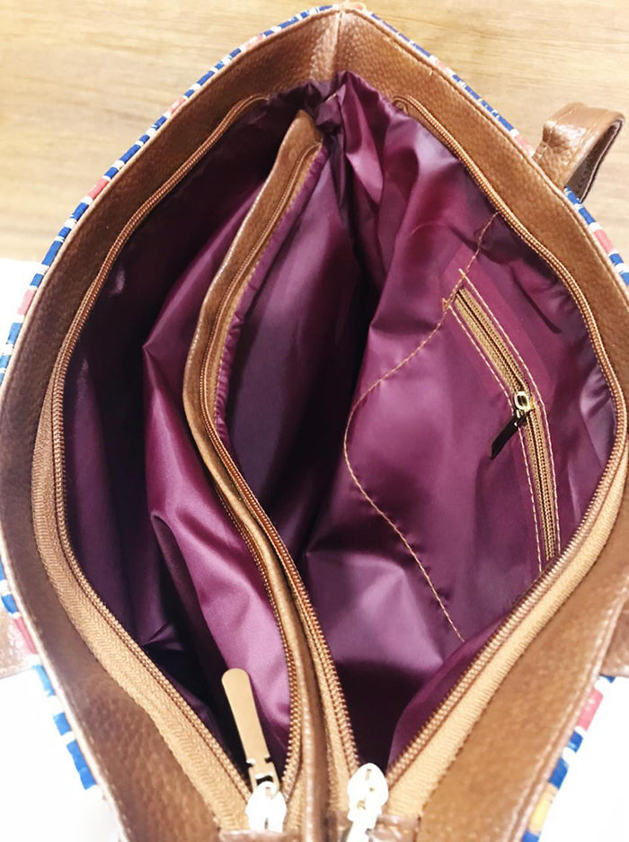 Handbag For Women And Girls Stylish blue Fabric Bag Image 2
