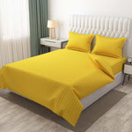 Cotton (90x100 Inch) Double Size Bedsheet With 2 Pillow Cover in Yellow Color Image 1