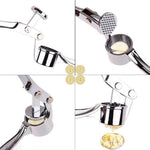 Stainless Steel Hand Press Garlic Crusher For Kitchen Cooking Multi Function Manual Pressed Mincer Cutter For Garlic Ginger Easy To Squeeze Clean For Kitchen Silver Image 2