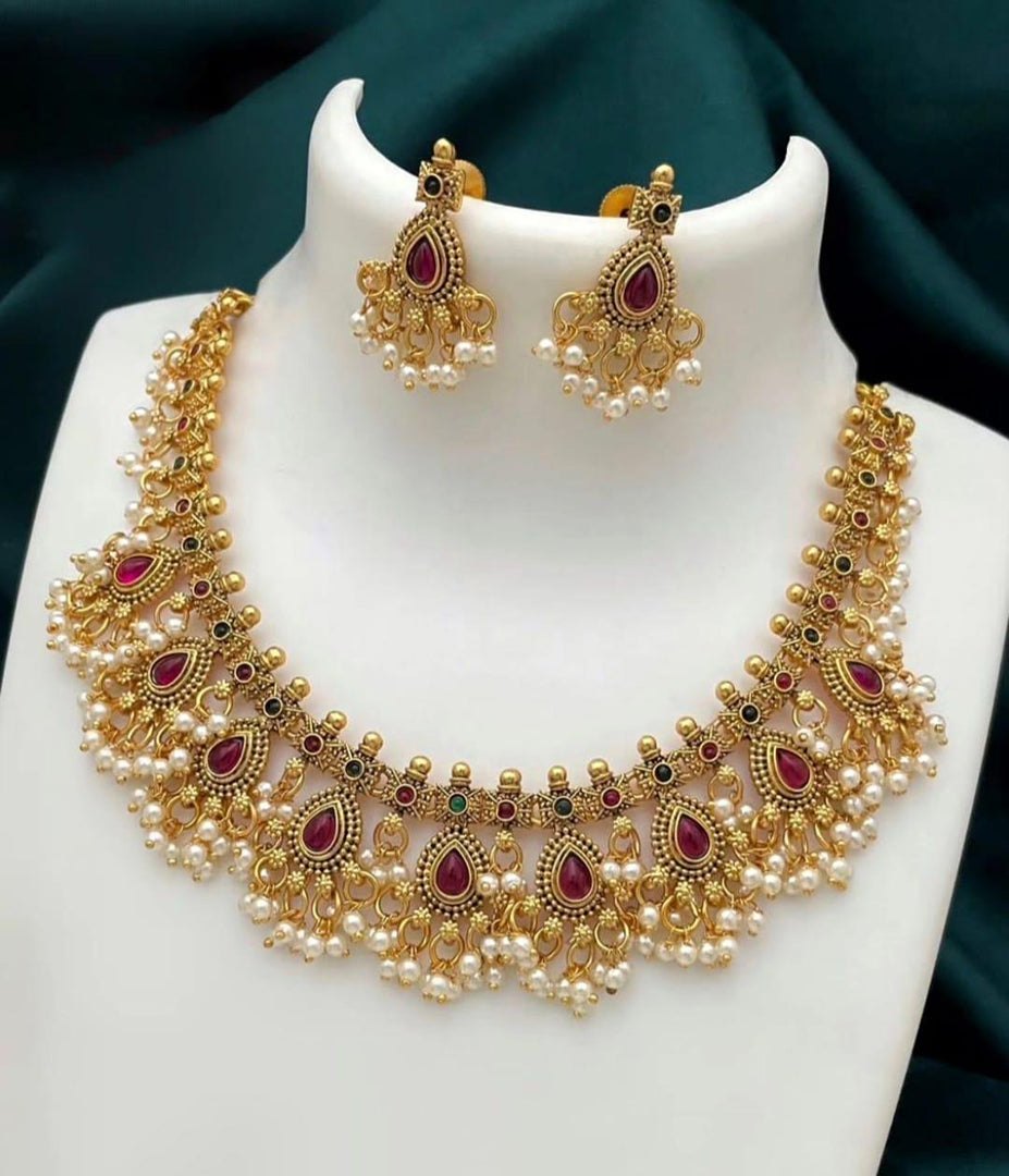 Premium Artificial Traditional Jewelry Collection: Ethnic Necklace & Earring Sets Image 2