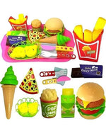 16 Pcs Pretend Play Dessert And Cookies Ice Cream With Food Trey For Kids Image 1