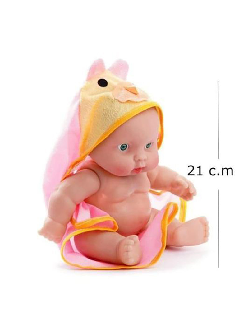 Rubber Natural Looking Baby Toy For Kids With Towel And Movable Hands And Legs Image 2
