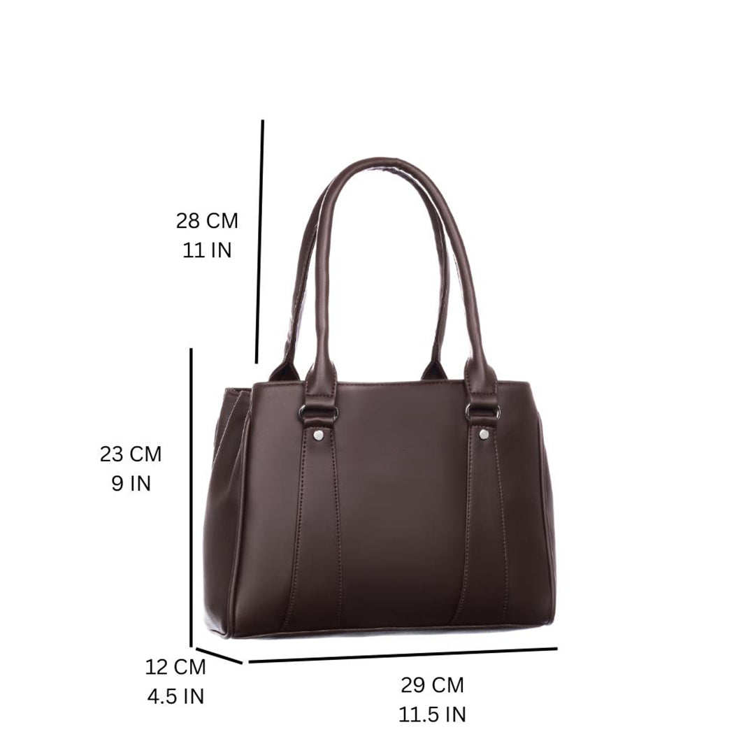 Handbag For Women And Girls Stylish Black PU Leather Bag Image 4