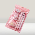7 Pcs Purple Kawaii School Supplies Set With Ballpoint Pens Highlighter Ruler Correction Tape And Cutter Image 1