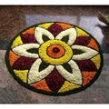 Polyester Anti-Slip Doormat for Home & Bathroom Entrance Multicolor round Mat (24 Inch) Image 1