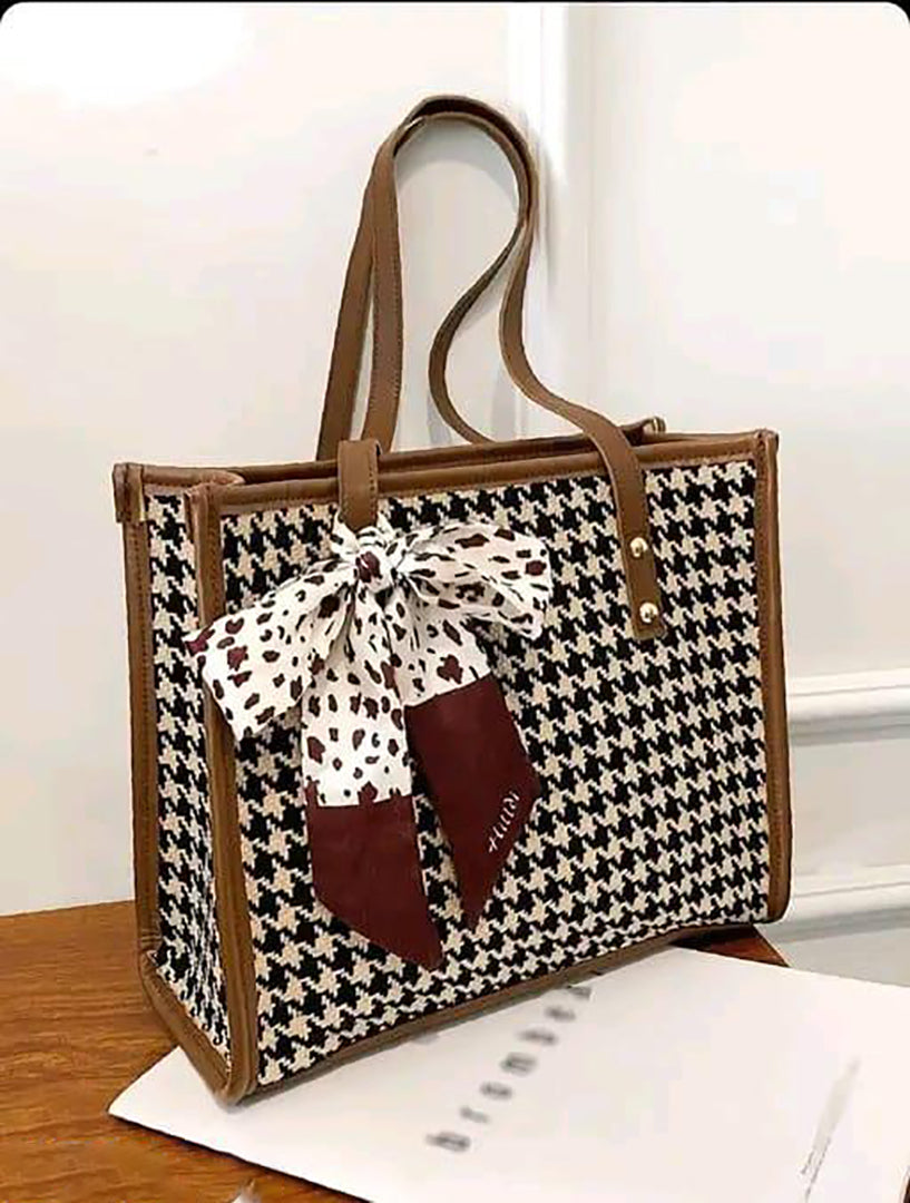 Handbag For Women And Girls Stylish Black & White PU Leather Bag Image 1