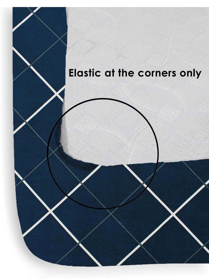 Glace Cotton (78x72 Inch) Double Size Bedsheet With 2 Pillow Cover in Blue Color Image 2