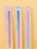 Pastel 20Cm Transparent Ruler Set Pack Of 3 Pink Purple Blue Image 1