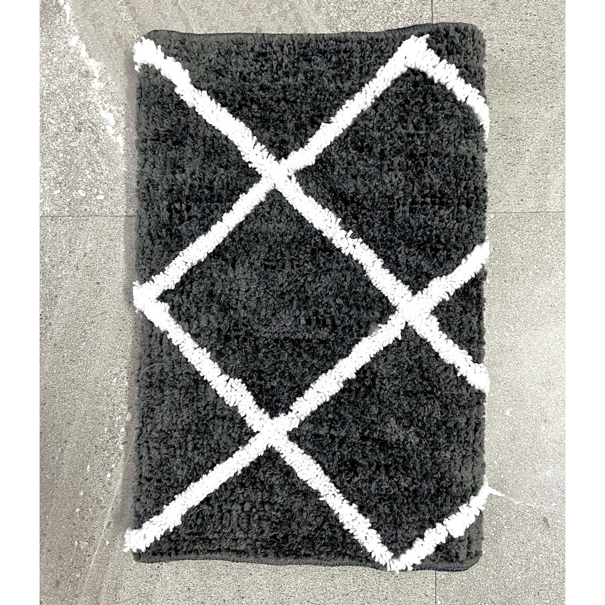 Cotton Anti-Slip Doormat for Home & Bathroom Entrance Grey Rectangular Mat (2x4 Feet) Image 2