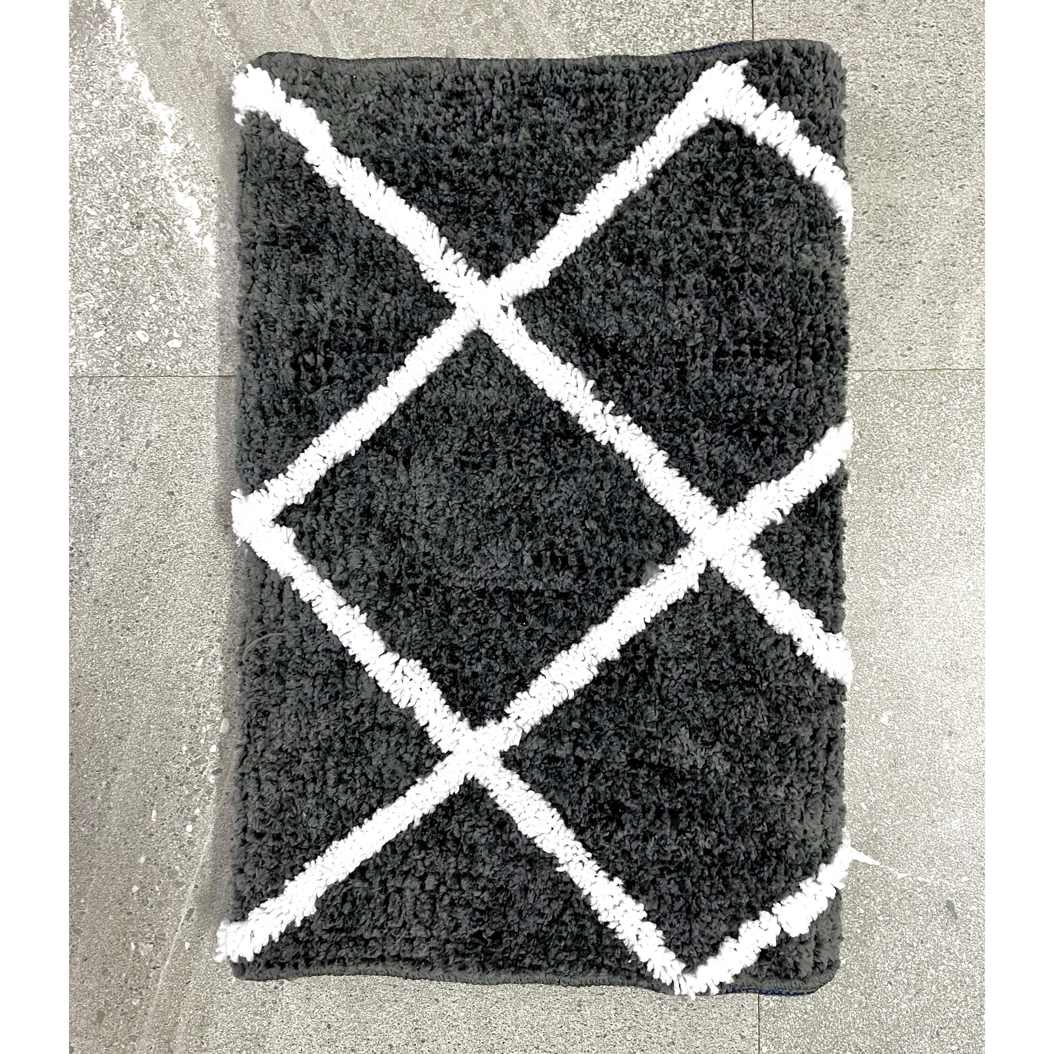 Cotton Anti-Slip Doormat for Home & Bathroom Entrance Grey Rectangular Mat (2x4 Feet) Image 2