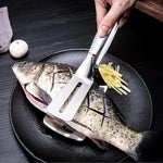 Stainless Steel Cooking Serving Turner Frying Food Tongs Image 1
