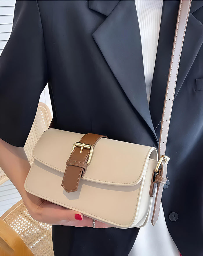 Handbag For Women And Girls Stylish Beige PU Leather Bag Image 2