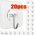 Transparent Flower Shaped Wall Hook With Strong Adhesive Pcs 20 Image 1