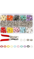 100 Pcs Silver Snap Button Set With Hand Snap Fastener Plier Tool Used To Connect Two Pieces Of Material Together Image 1