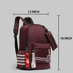 Handbag For Women And Girls Stylish Maroon PU Leather Bag Image 3