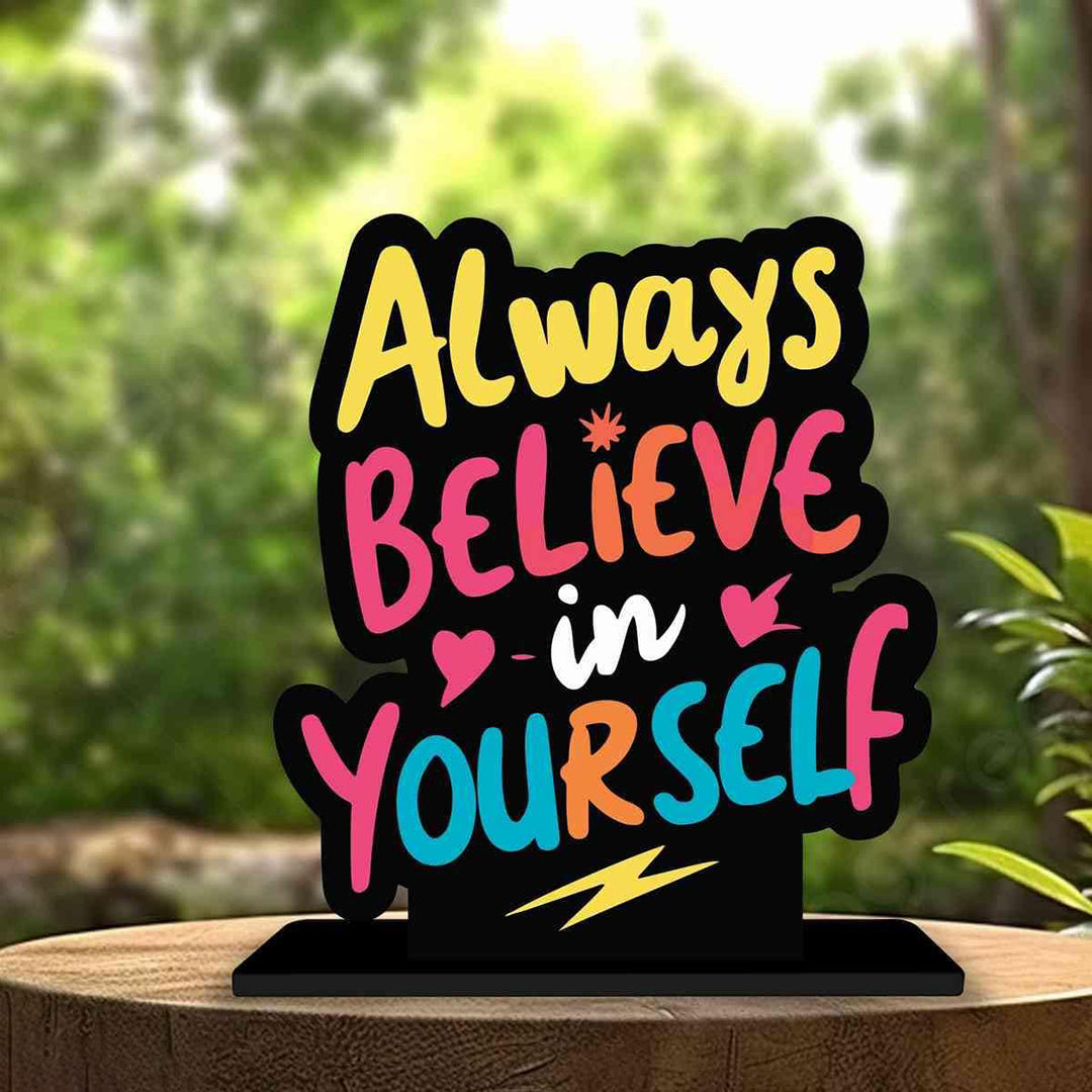 Phirki Studio Believe In Yourself Table Stand Showpiece Table Decor For Office Desk Home Decoration Living Room Bedroom Home Decor Decorative Showpiece Gifting Item Image 3