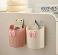 Wall Mount Makeup Organizer Modern Plastic Cosmetic Storage Rack Lightweight No Electricity Needed Bathroom Accessory Holder For Brushes Tubes Multicolour Pack Of 2 Image 1