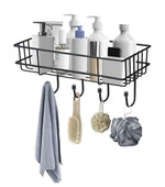 Metal Kitchen And Bathroom Rack Storage Shelves Shelf Organizer Storage Stainless Steel Wall Shelf With Towel Holder Black Bath Shelves Image 1