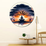 Sdf Meditation Buddha Wooden Wall Hanging Wall Painting For Home Decoration Gift 95 X 95 Inch Pack Of 1 Multi Image 3