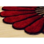 Poly Cotton Anti-Slip Doormat for Home & Bathroom Entrance Red Semi Circle Mat (16x32 Inch) Image 3