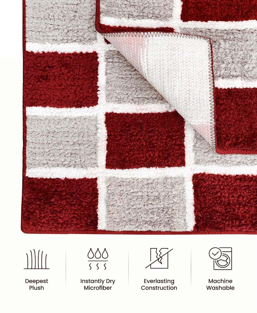 Microfiber Anti-Slip Doormat for Home & Bathroom Entrance Multicolor Rectangular Mat (40x60 cm) Image 2