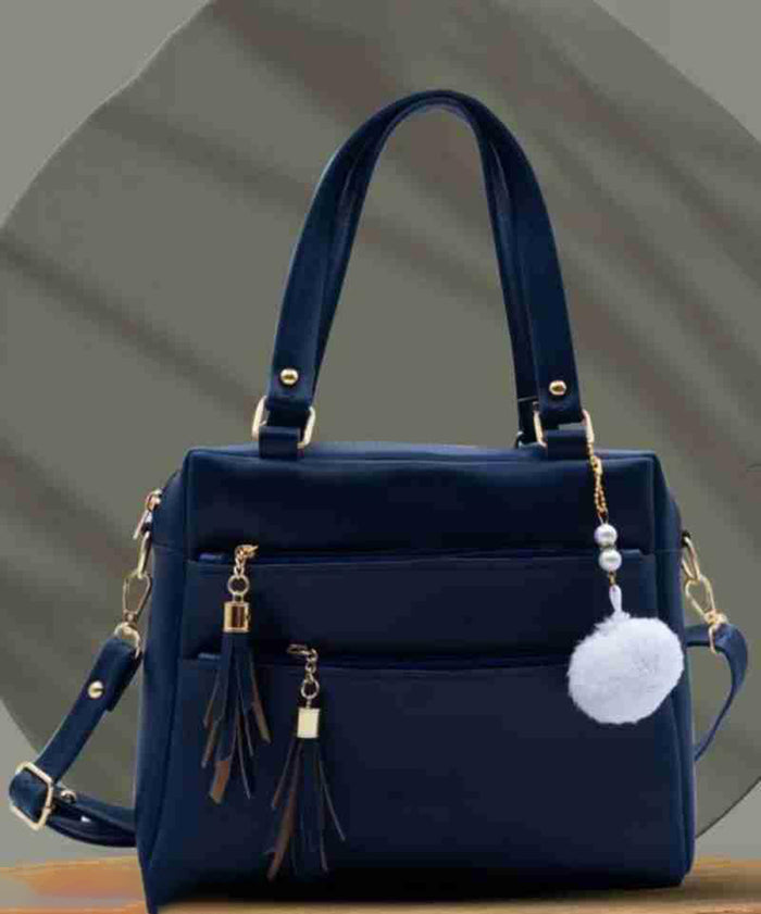 Handbag For Women And Girls Stylish Blue PU Leather Bag Image 1