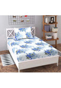 Polycotton (60x90 Inch) Single Size Bedsheet With 1 Pillow Cover in White Color Image 1