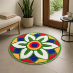 Microfiber Anti-Slip Doormat for Home & Bathroom Entrance Multicolor Round Mat (24 Inch) Image 4