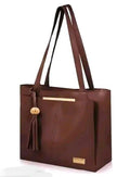Handbag For Women And Girls Stylish Brown PU Leather Bag Image 1