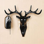 Flowindeer Head Hanging Hook Self Adhesive Wall Door Hook Hanger Bag Keys Sticky Holderblack Plastic Pack Of 1 Plastic Key Holder Image 2
