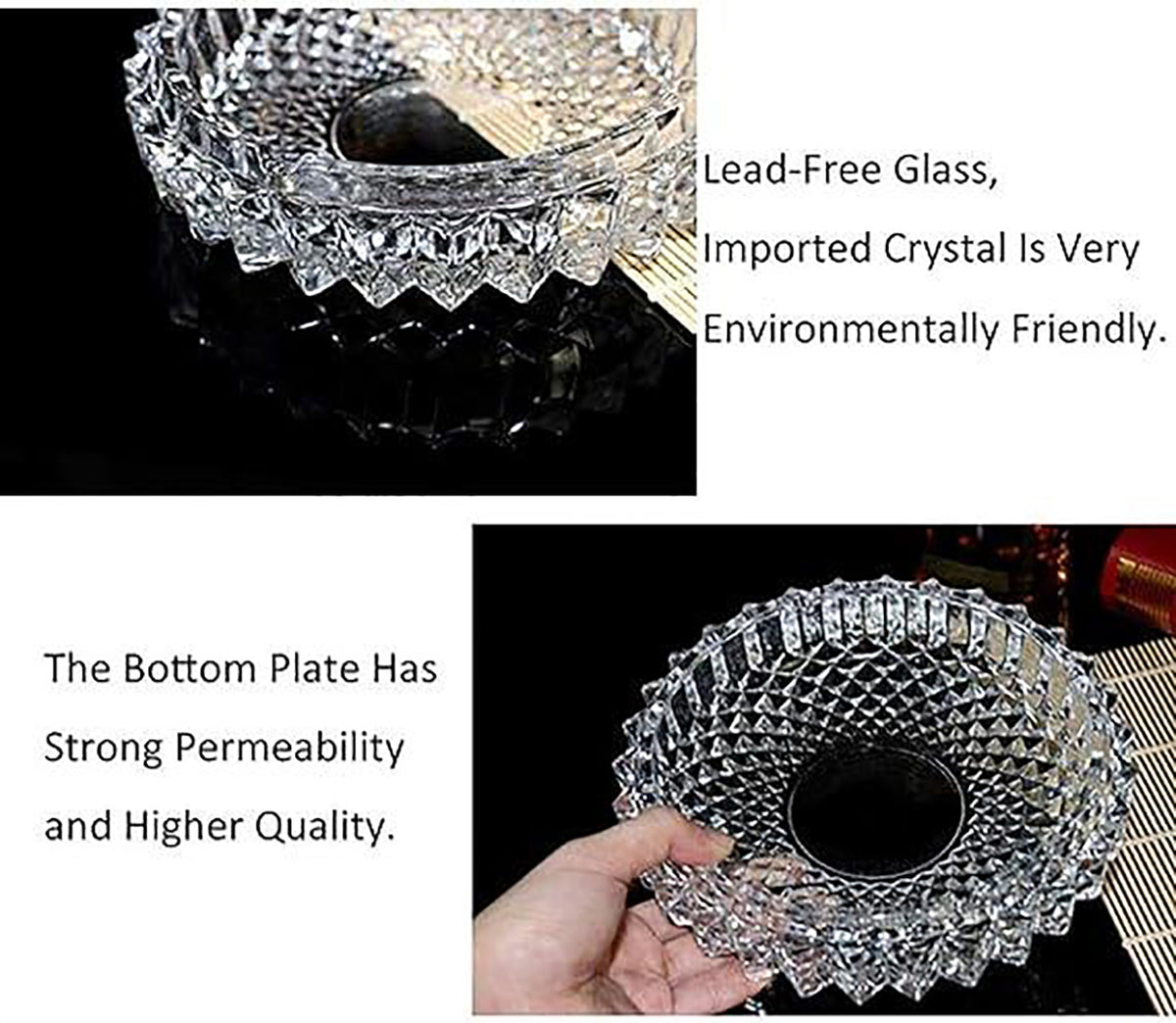 Glass Ashtray For Cigarette Smoking Glass Candy Bowl Smoke Collectible Table Decorative Flower Image 3