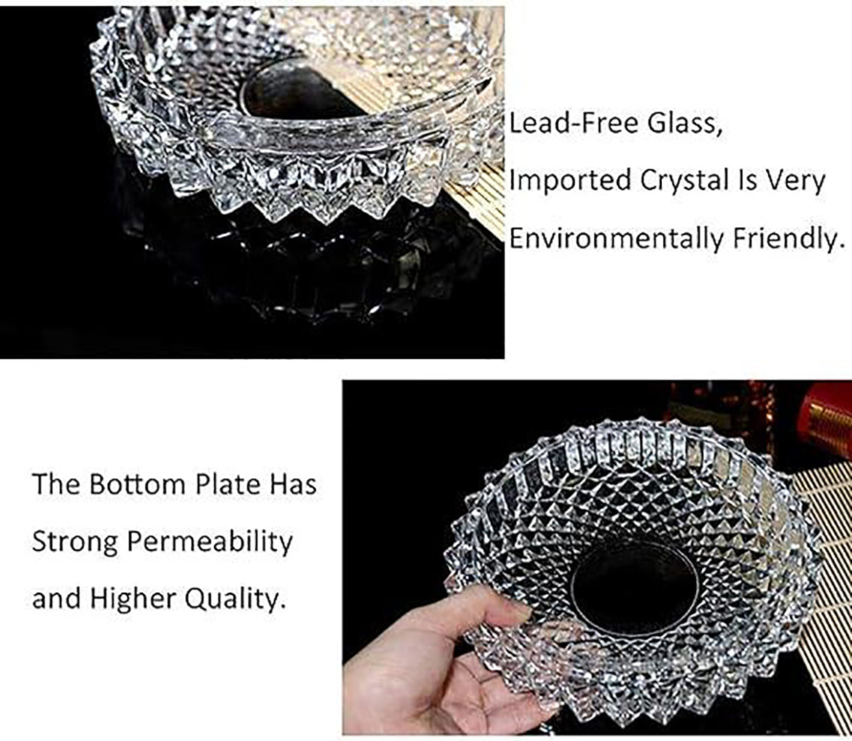 Glass Ashtray For Cigarette Smoking Glass Candy Bowl Smoke Collectible Table Decorative Flower Image 3