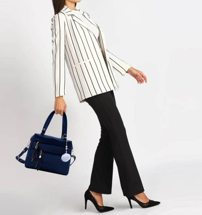Handbag For Women And Girls Stylish Blue PU Leather Bag Image 2