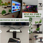 Wooden Wall Mount Tv Set Up Box Stand Wall Shelves Wooden Wall Shelf Number Of Shelves 2 Brown Image 3