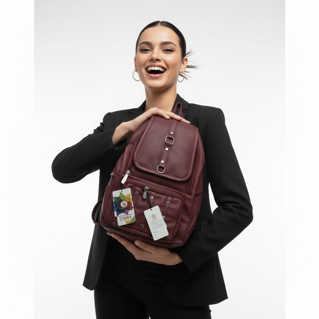 Handbag For Women And Girls Stylish purpal PU Leather Bag Image 3