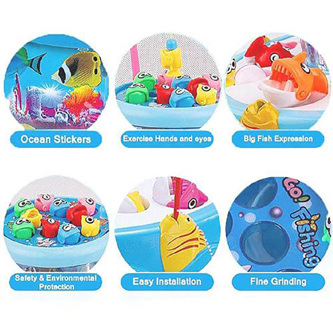 Go Go Fishing Game Toy Set Rotating Boards Pools Premium Version Fishing Set Quiet Play Option For Parents For Toddlers And Kids Image 4