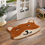 Microfiber Anti-Slip Doormat for Home & Bathroom Entrance Brown Fox Mat (45x70 cm) Image 1