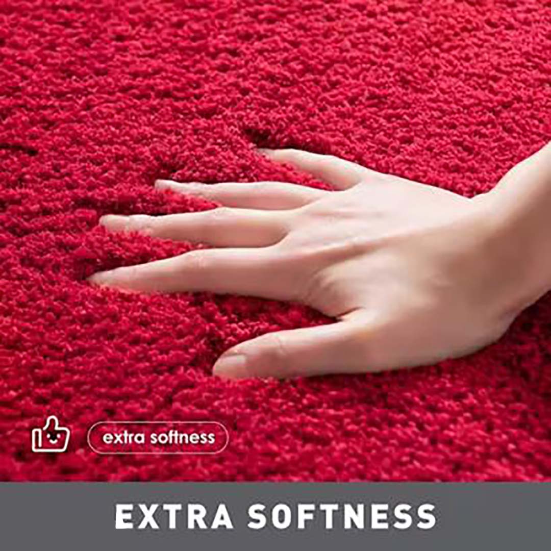 Microfiber Anti-Slip Doormat for Home & Bathroom Entrance Red Rectangular Mat (40x60 cm) Image 3