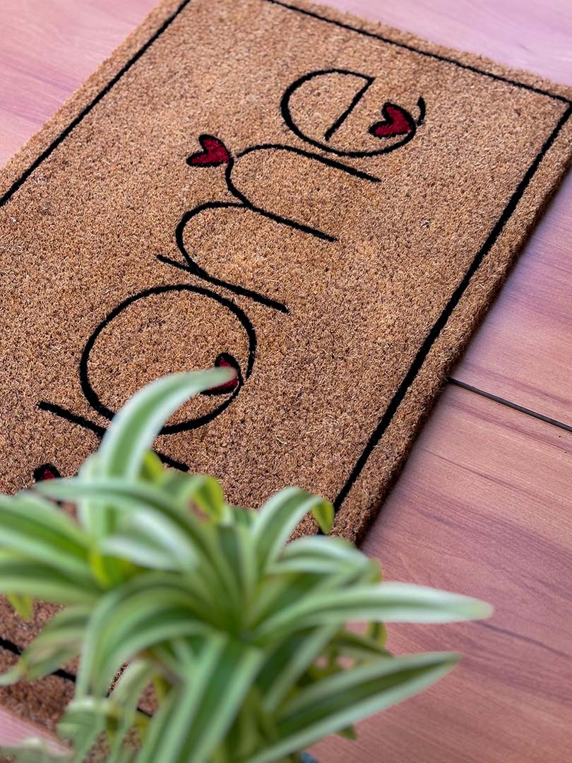 Coir Anti-Slip Doormat for Home & Bathroom Entrance Beige Rectangular Mat (45x70 cm) Image 3
