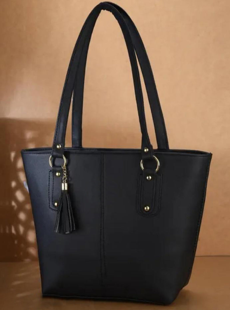 Handbag For Women And Girls Stylish Black PU Leather Bag Image 1